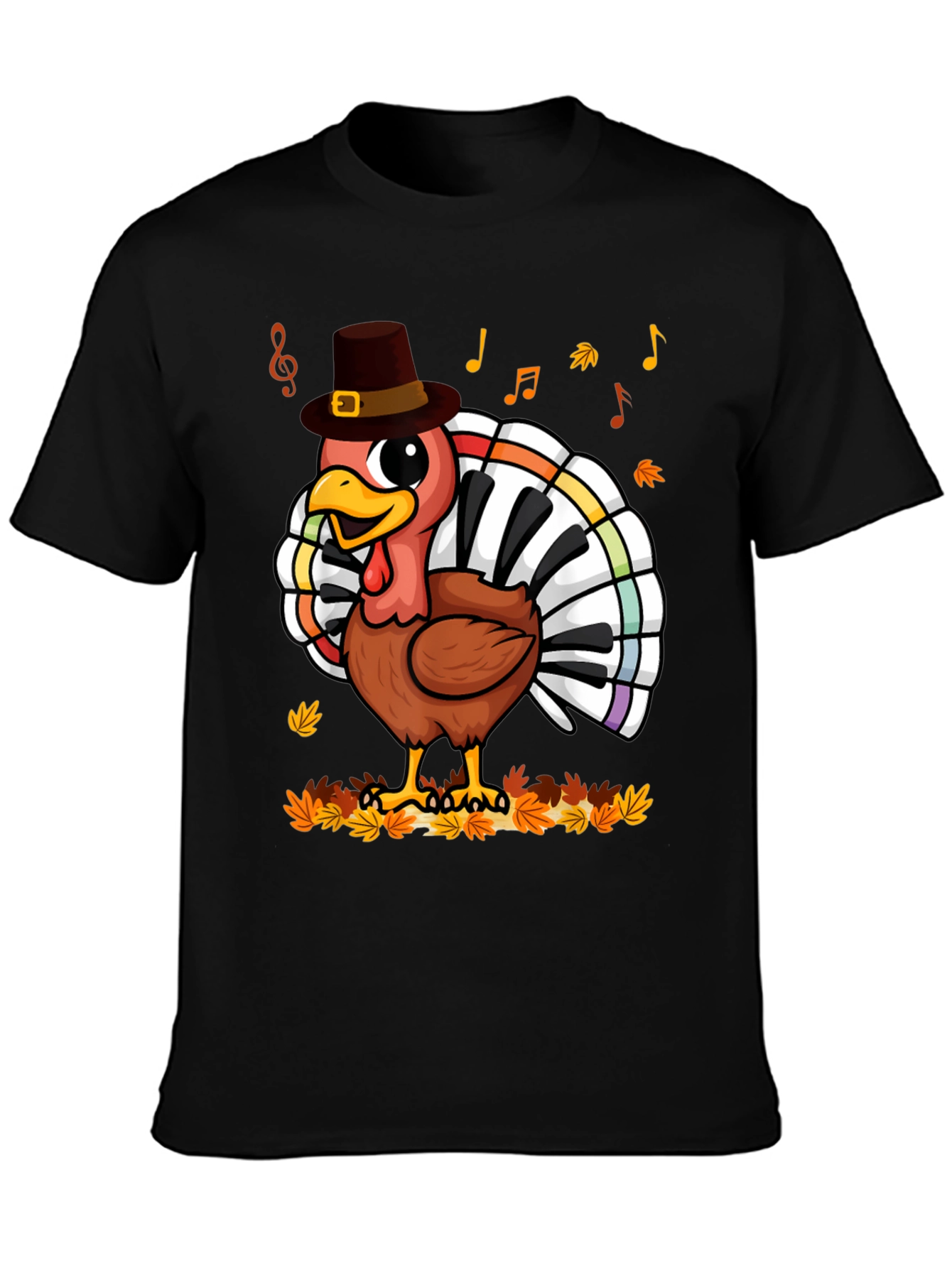 Thanksgiving Turkey Piano Keyboard T-Shirt