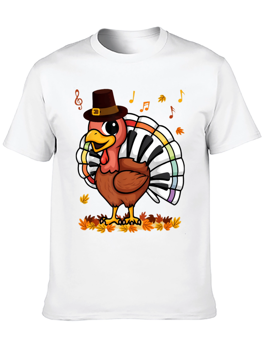 Thanksgiving Turkey Piano Keyboard T-Shirt