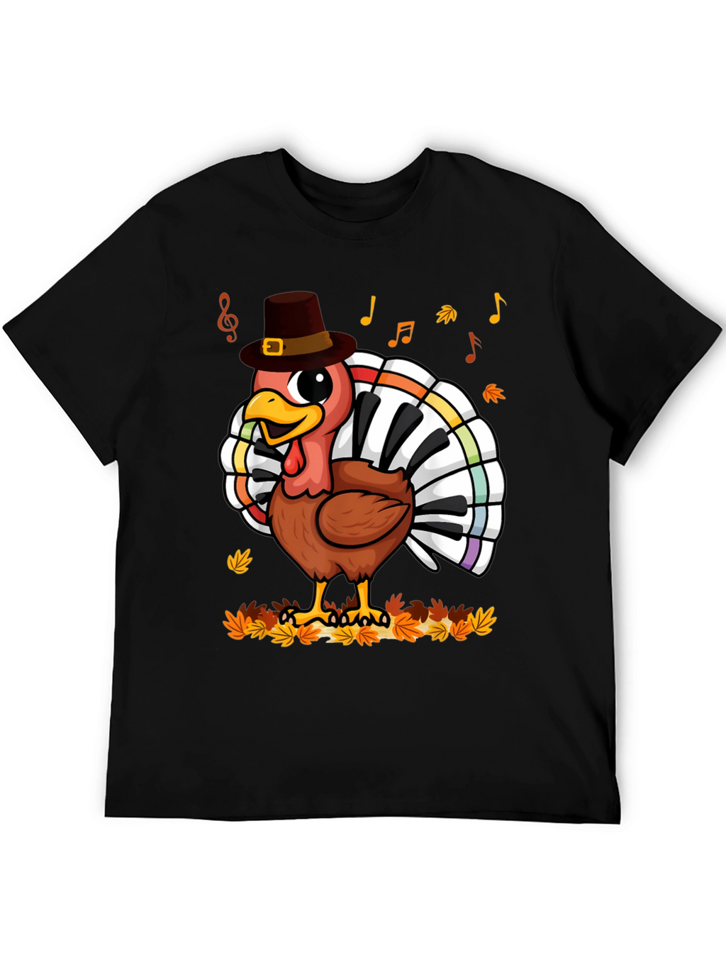 Thanksgiving Turkey Piano Keyboard T-Shirt