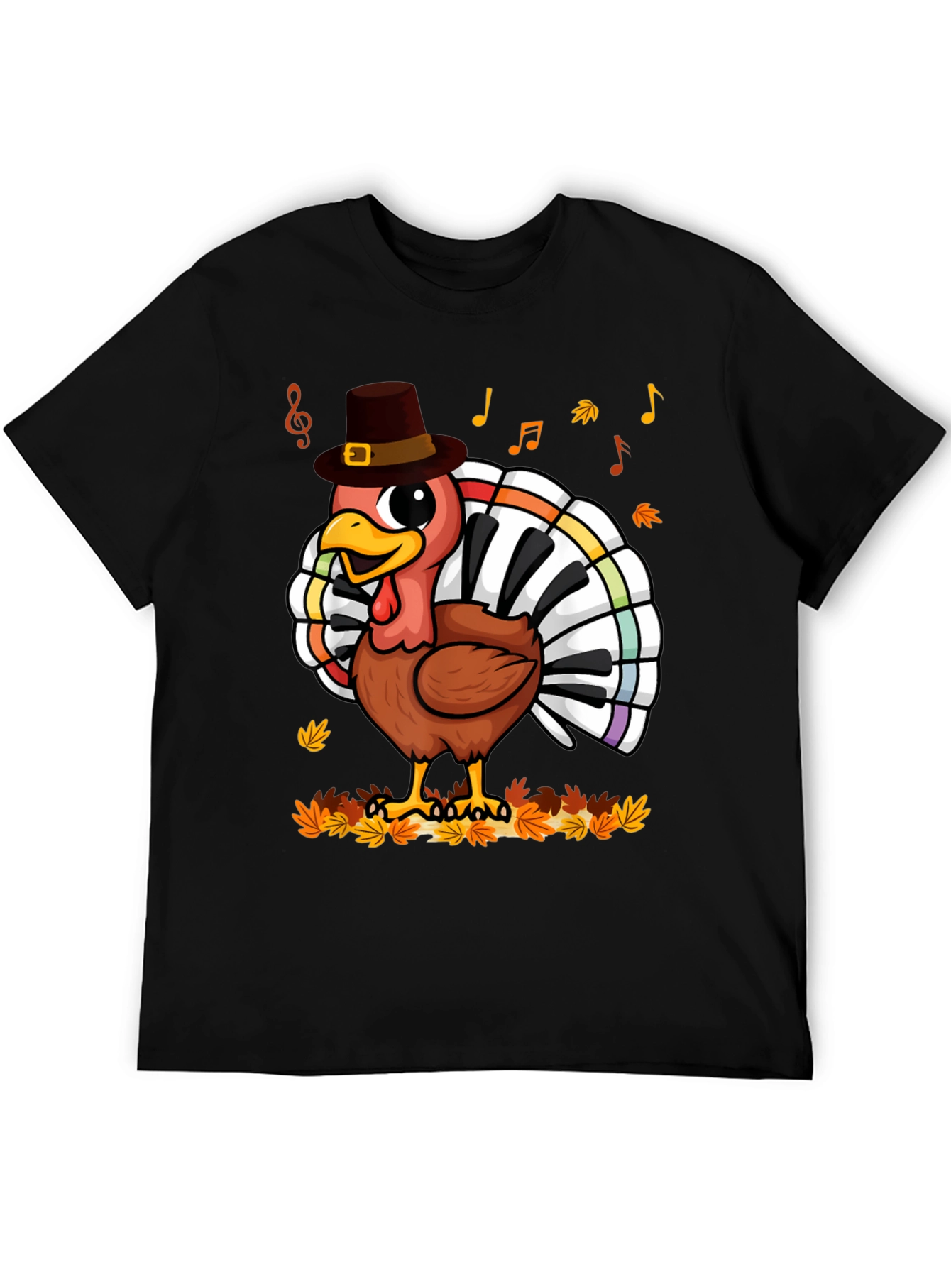 Thanksgiving Turkey Piano Keyboard T-Shirt