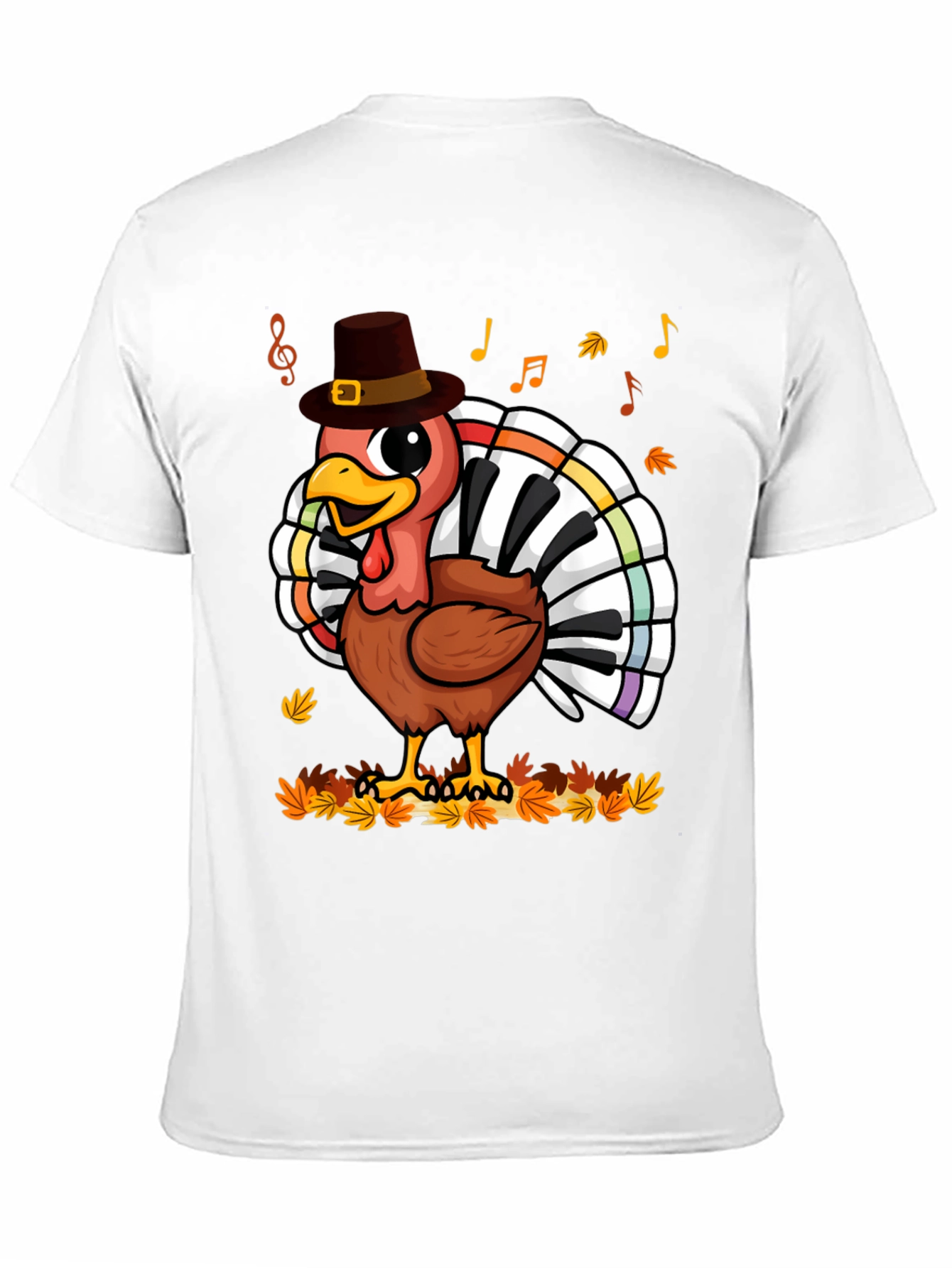 Thanksgiving Turkey Piano Keyboard T-Shirt