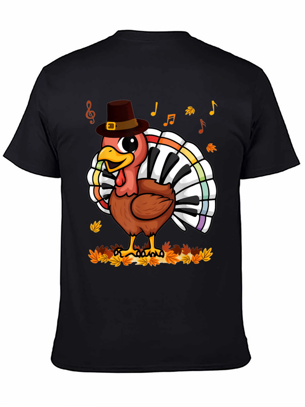 Thanksgiving Turkey Piano Keyboard T-Shirt