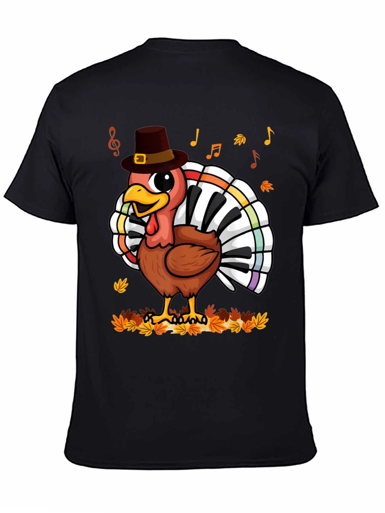 Thanksgiving Turkey Piano Keyboard T-Shirt