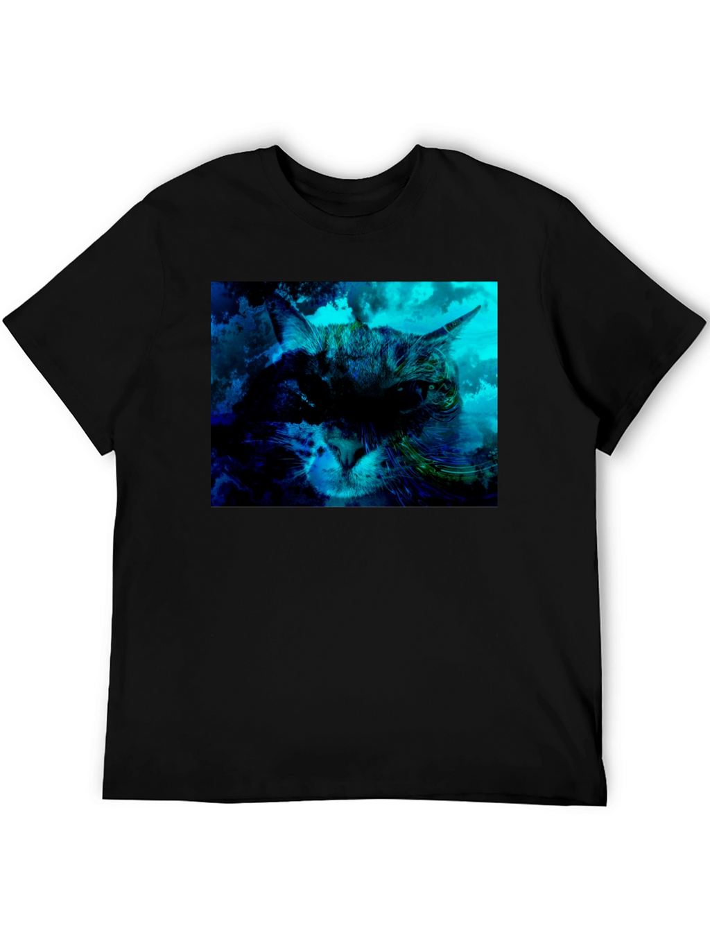 Cat Graphic T-Shirt - Black