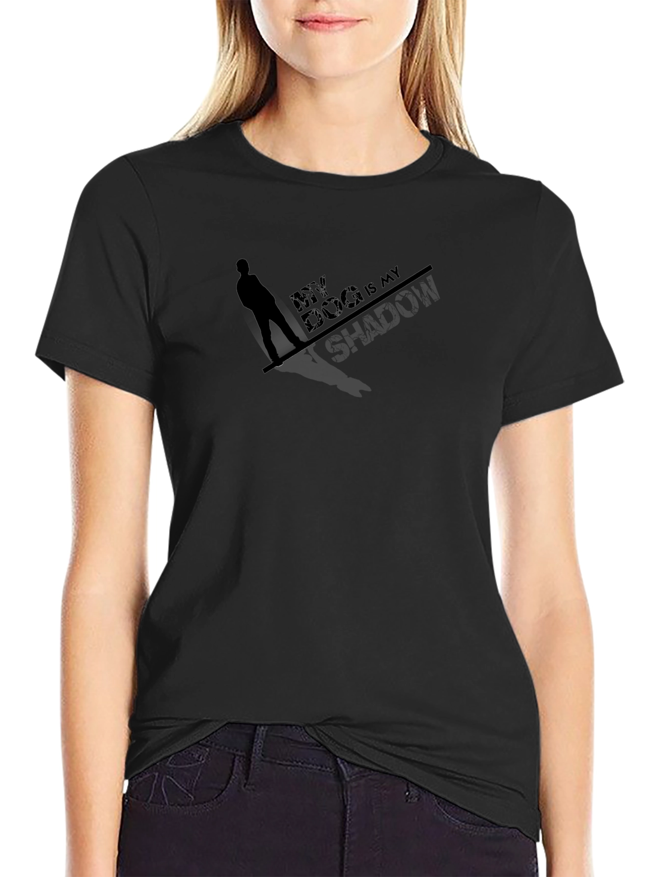 My Dog Is My Shadow Graphic Tee - Mens Black T-Shirt