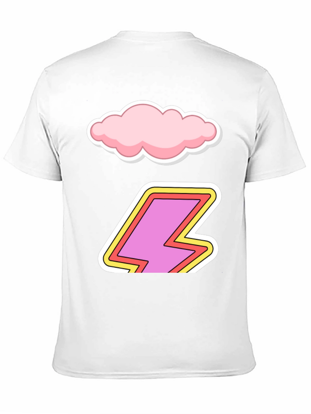 Cartoon Cloud and Lightning Bolt T-Shirt