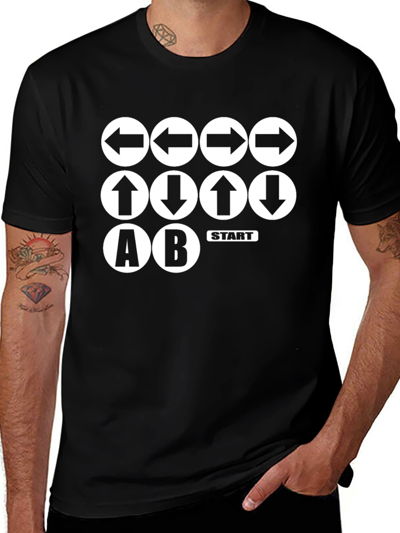 Konami Code T-Shirt - Gamer Secret Black Tee