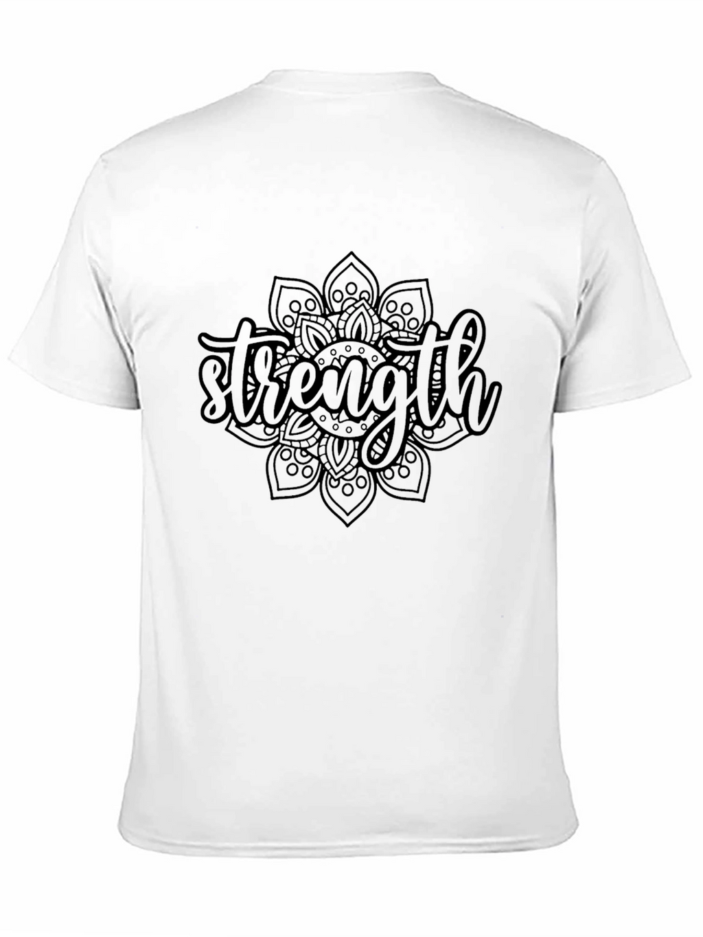 Strength Mandala Graphic Black T-Shirt
