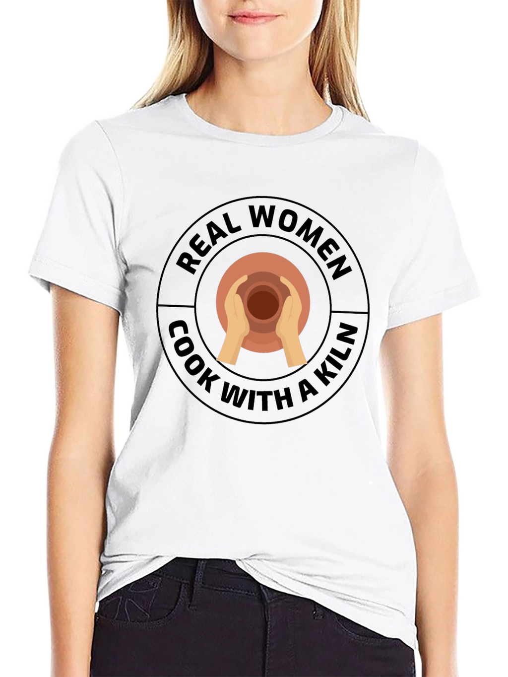 Real Women Cook With Kiln Black T-Shirt