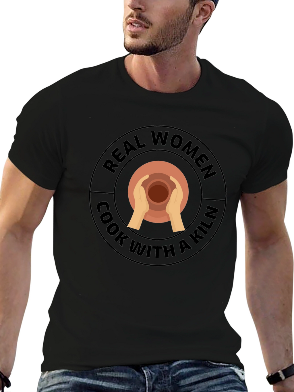 Real Women Cook With Kiln Black T-Shirt
