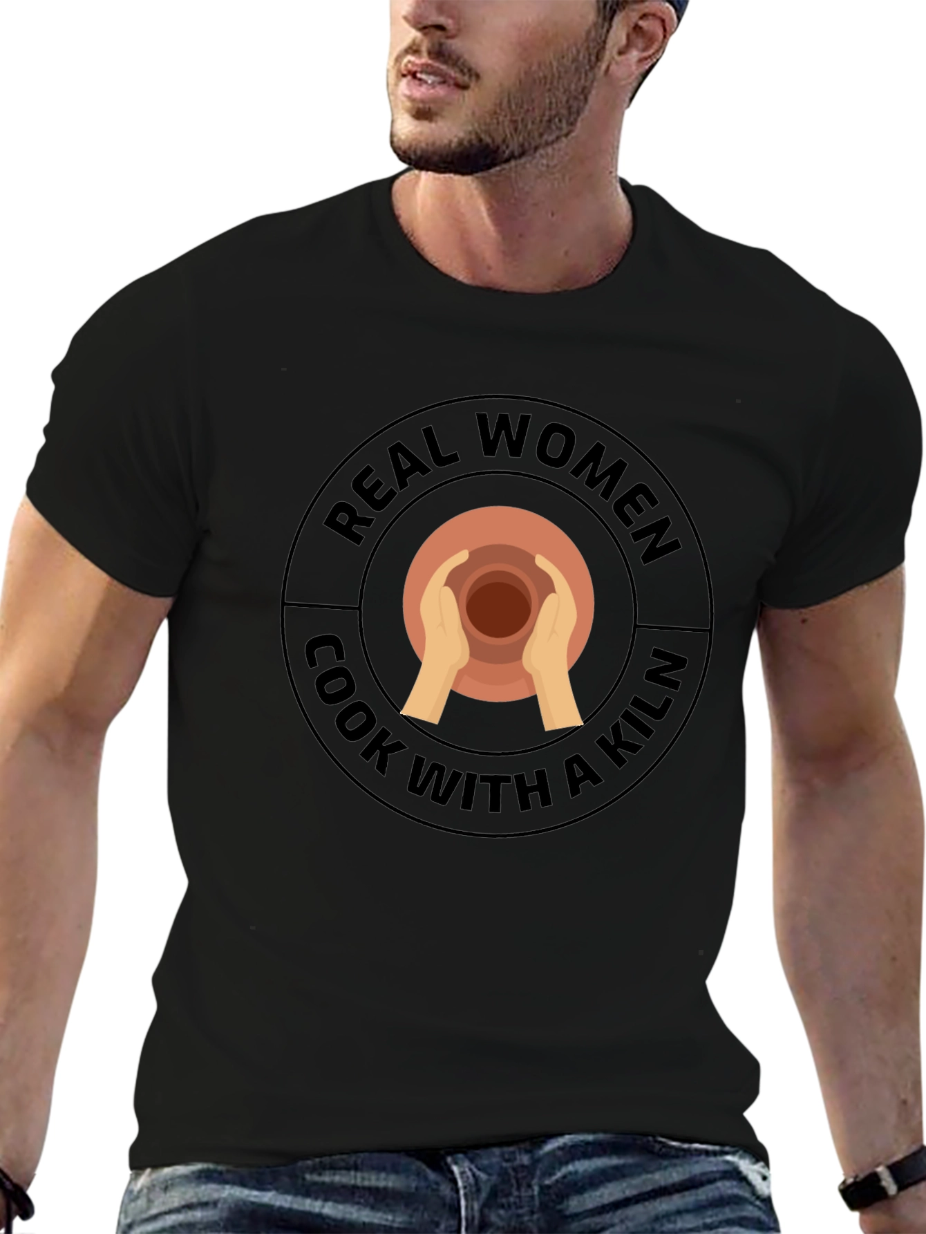 Real Women Cook With Kiln Black T-Shirt