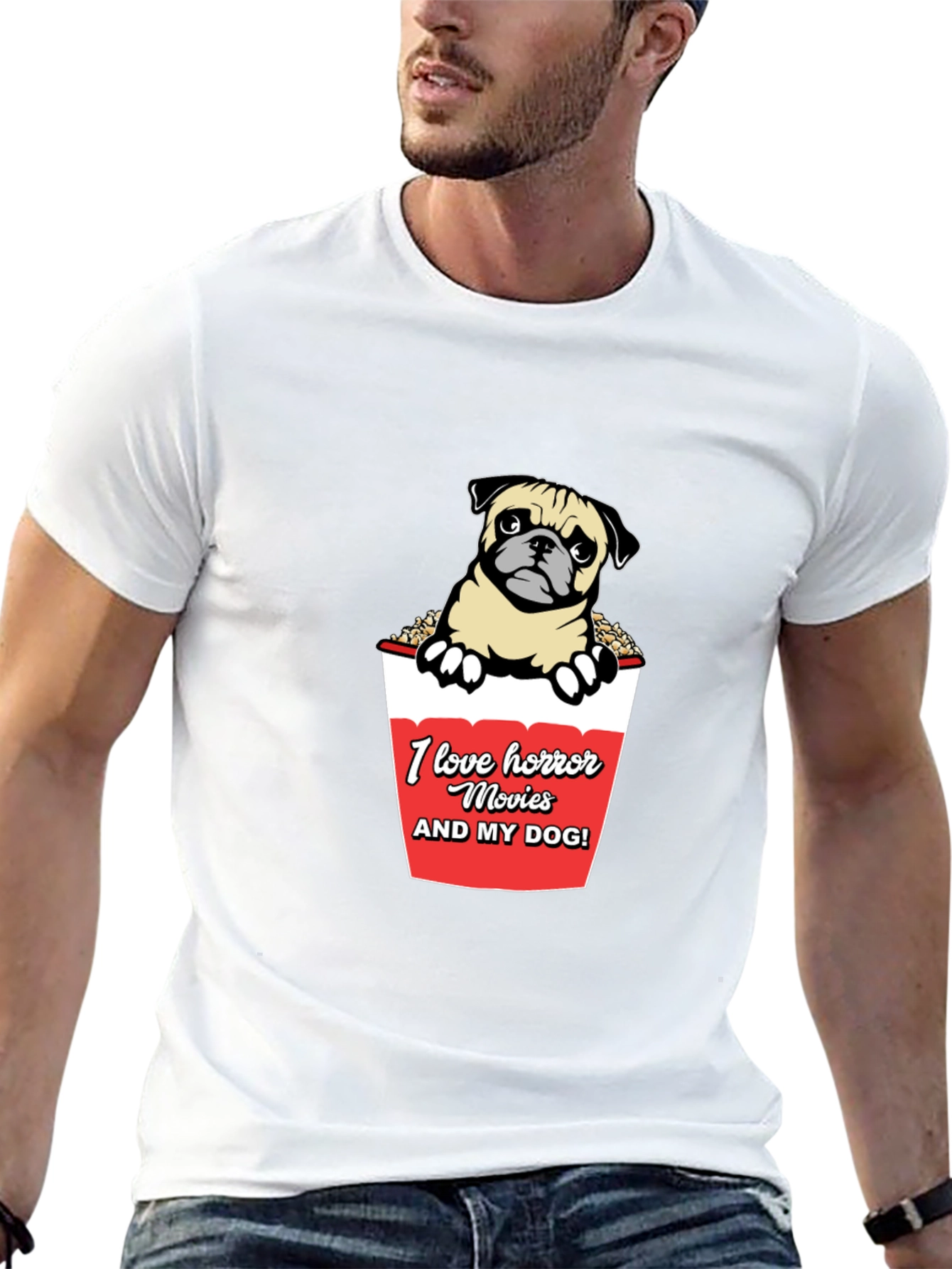 Horror Movie Dog Lover Graphic Tee