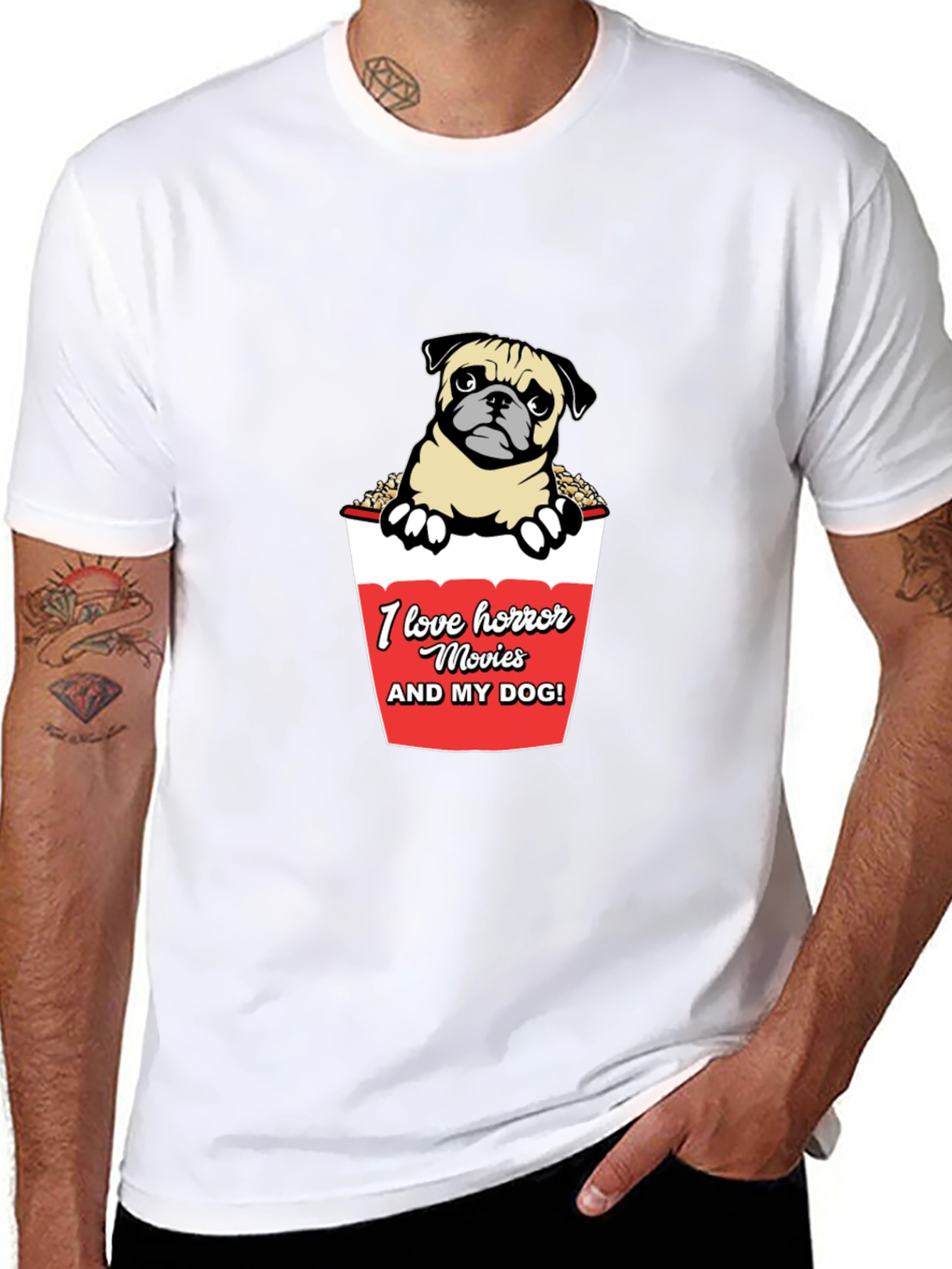 Horror Movie Dog Lover Graphic Tee
