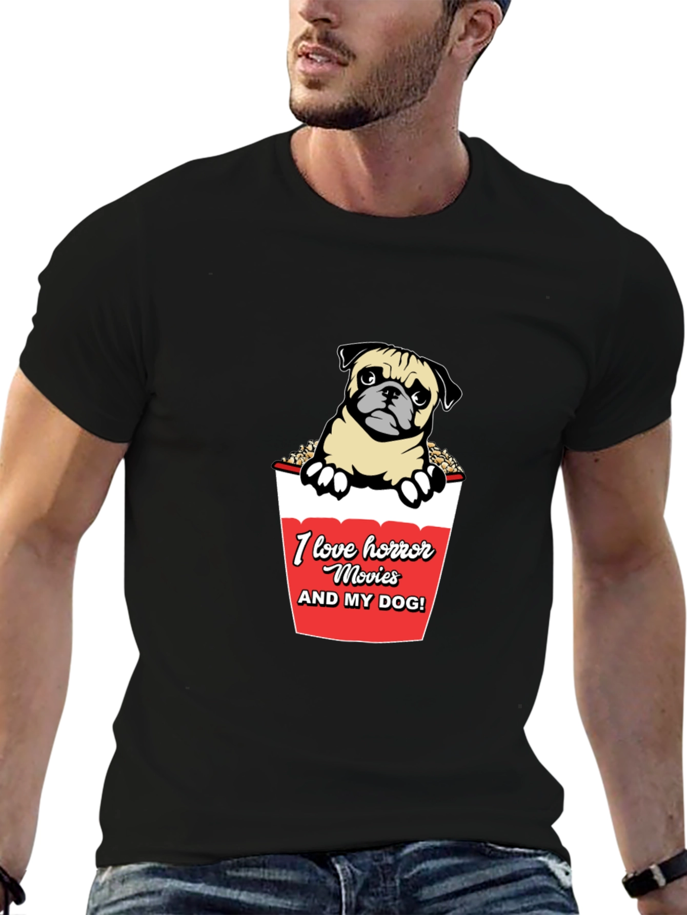 Horror Movie Dog Lover Graphic Tee