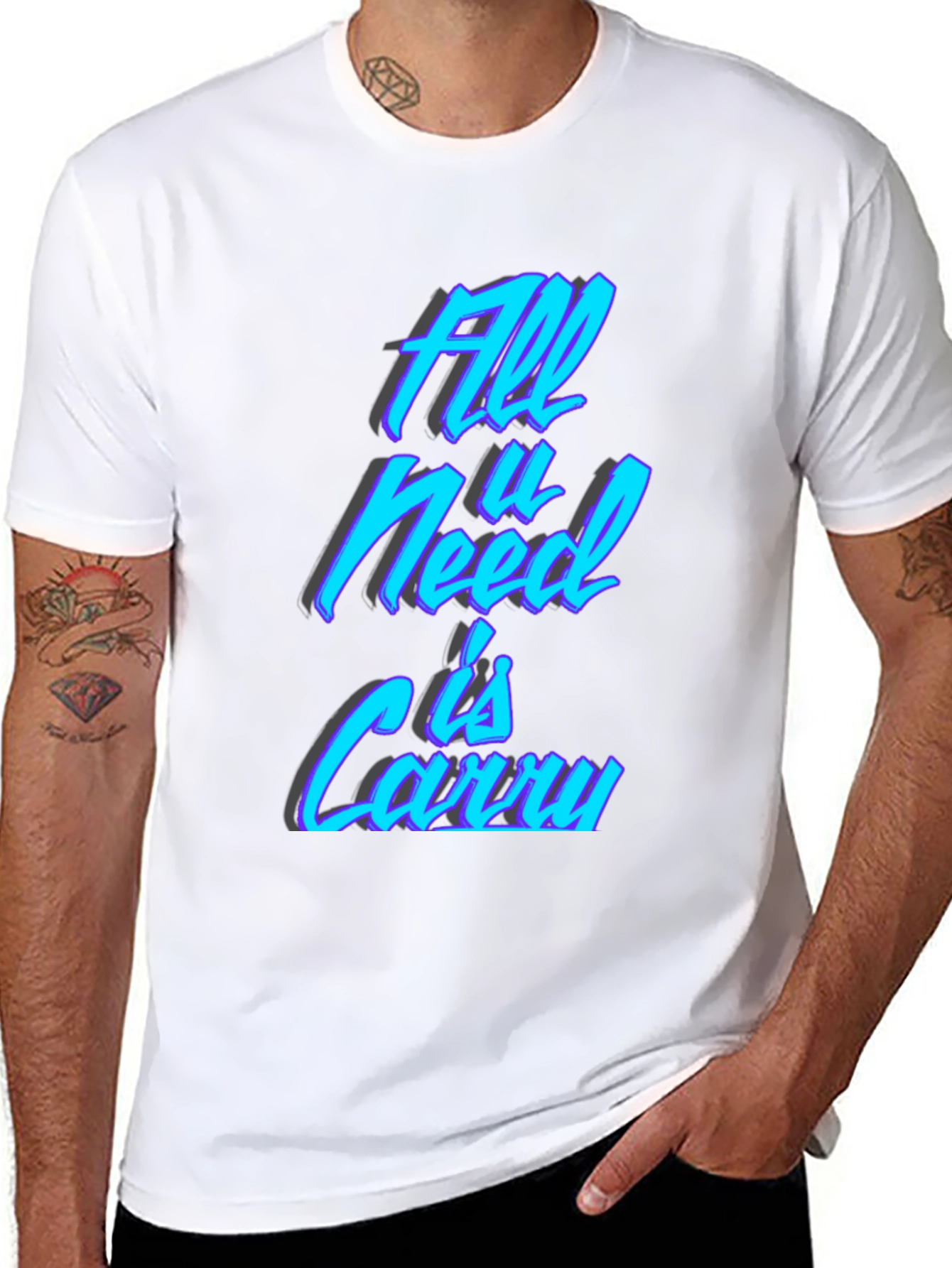 All U Need is Carry T-Shirt - Black Casual Tee