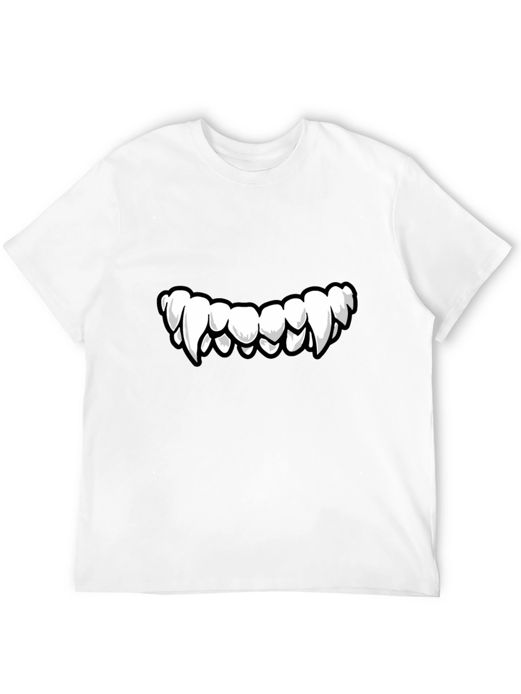 Monster Teeth Graphic Print Black T-Shirt