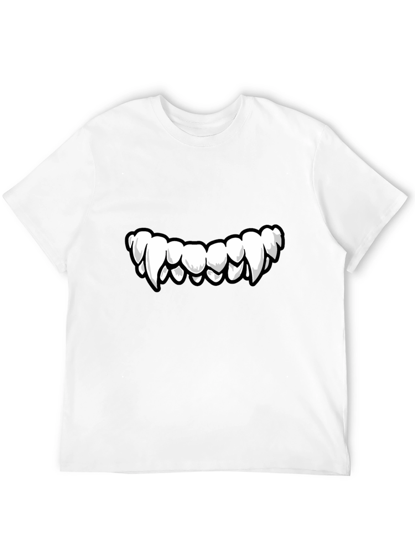 Monster Teeth Graphic Print Black T-Shirt