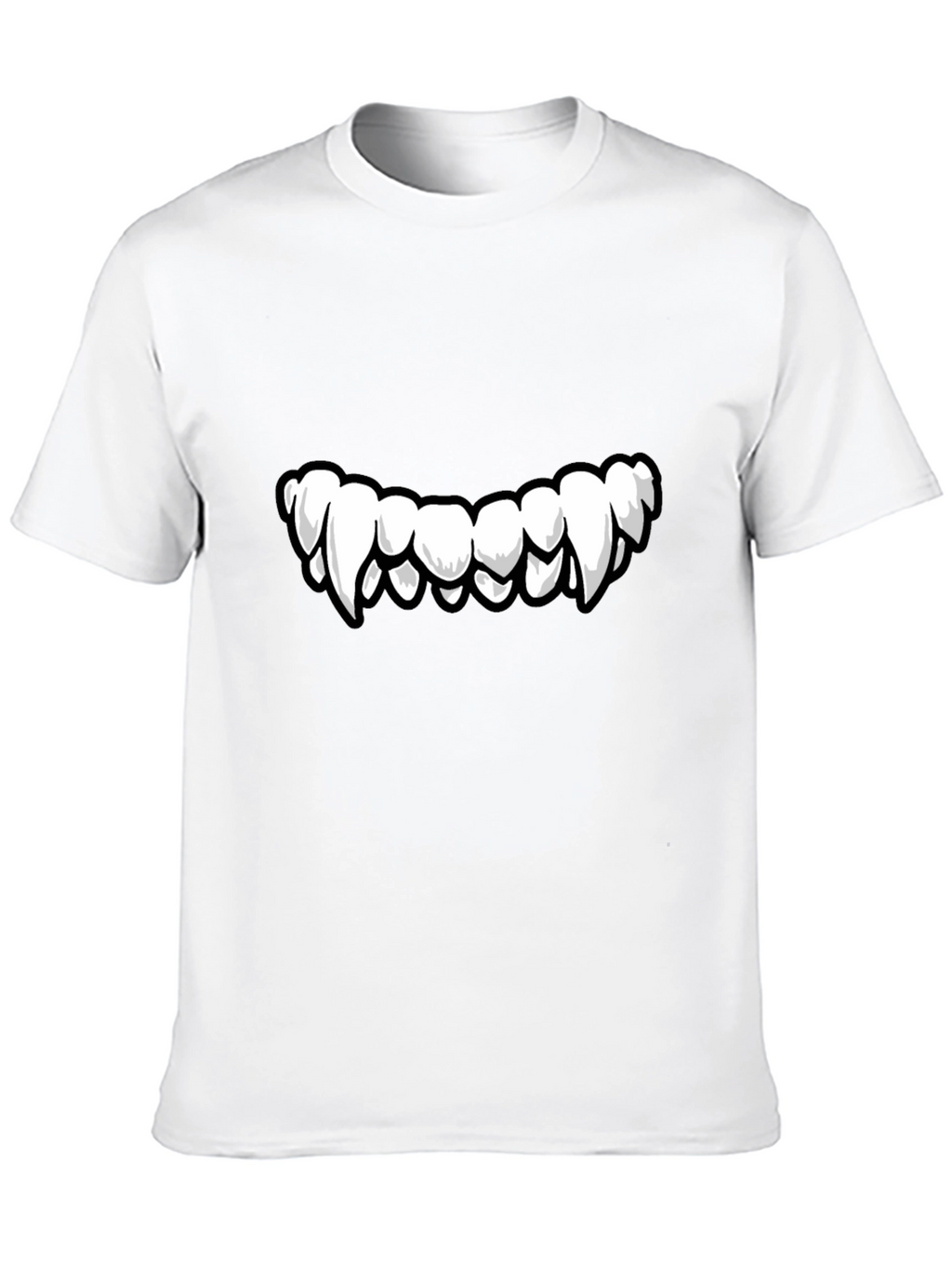 Monster Teeth Graphic Print Black T-Shirt