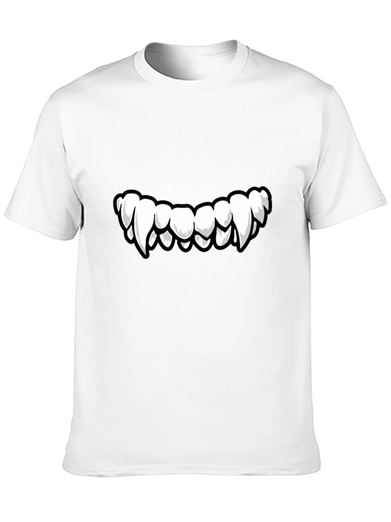 Monster Teeth Graphic Print Black T-Shirt