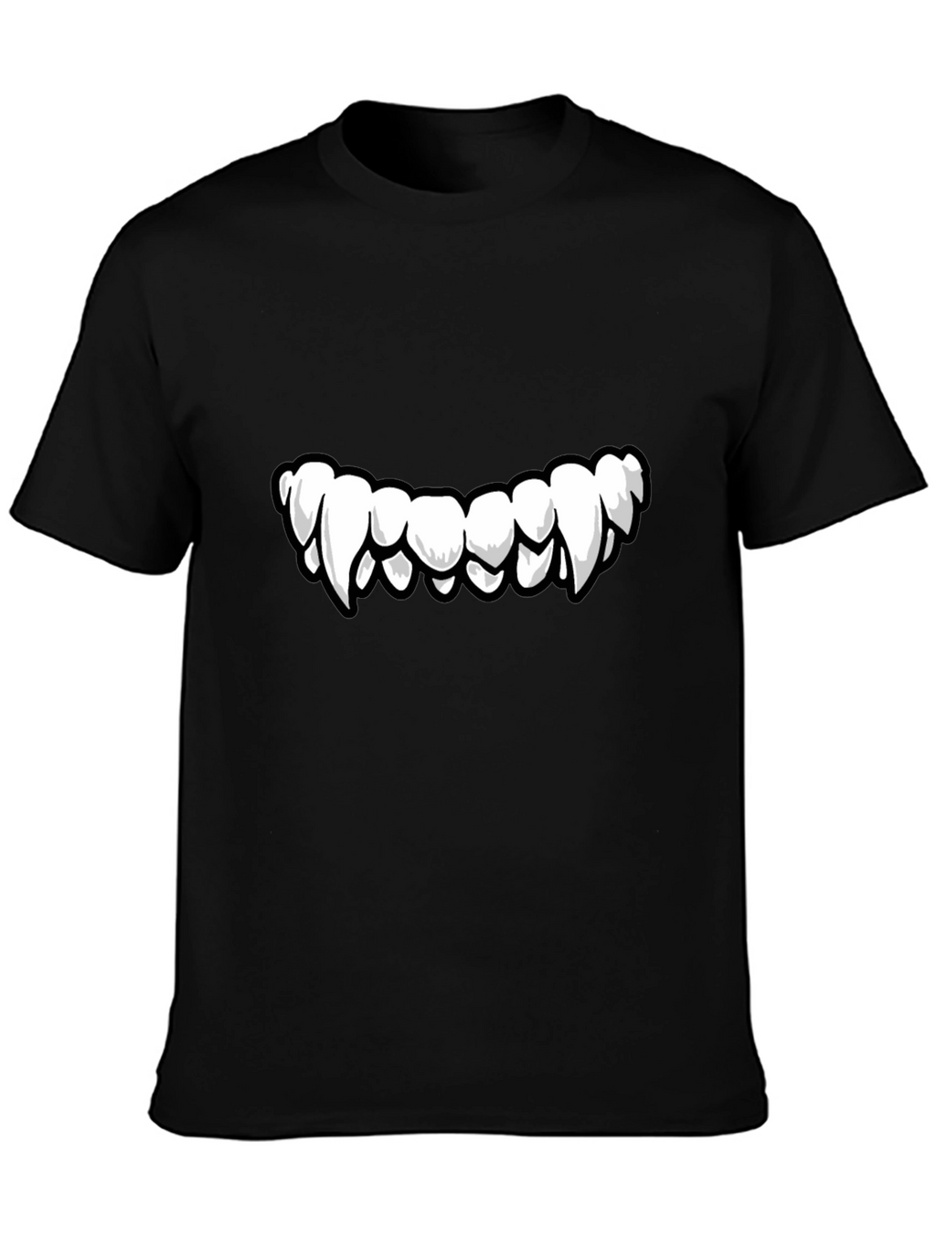 Monster Teeth Graphic Print Black T-Shirt