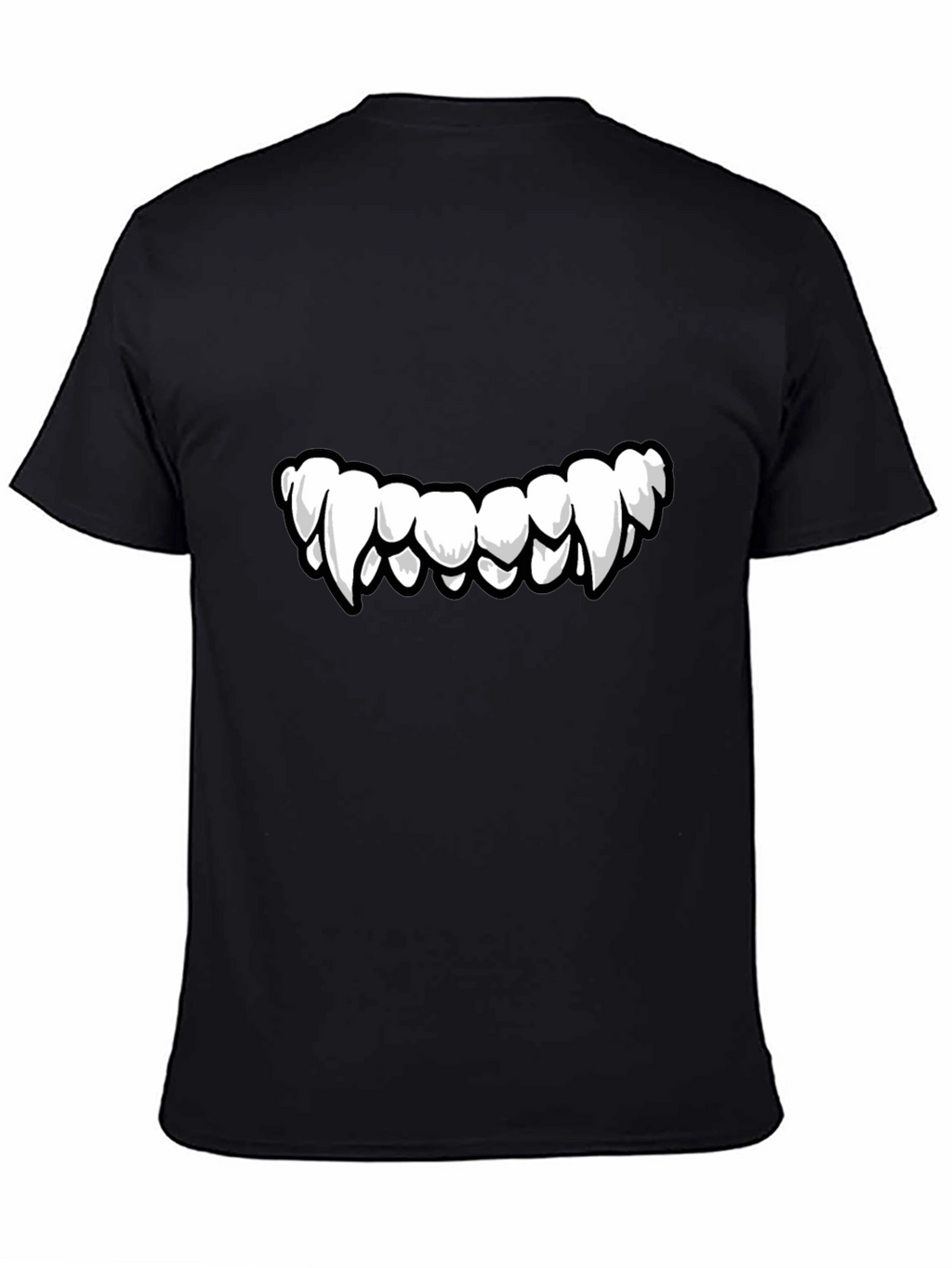 Monster Teeth Graphic Print Black T-Shirt
