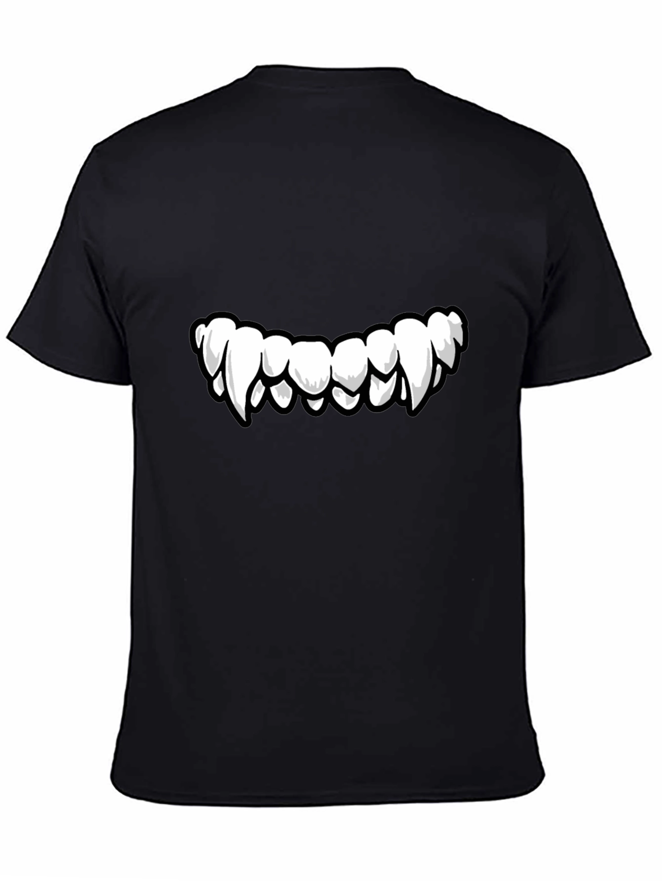 Monster Teeth Graphic Print Black T-Shirt