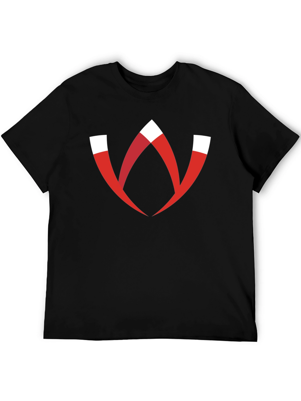 Modern Graphic Tee - Red W Logo Black T-Shirt