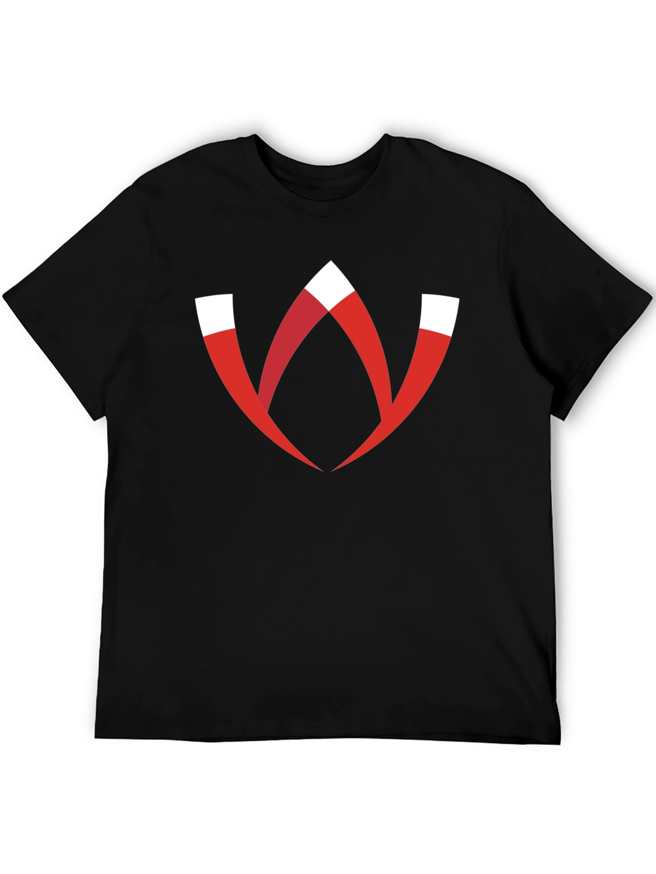 Modern Graphic Tee - Red W Logo Black T-Shirt
