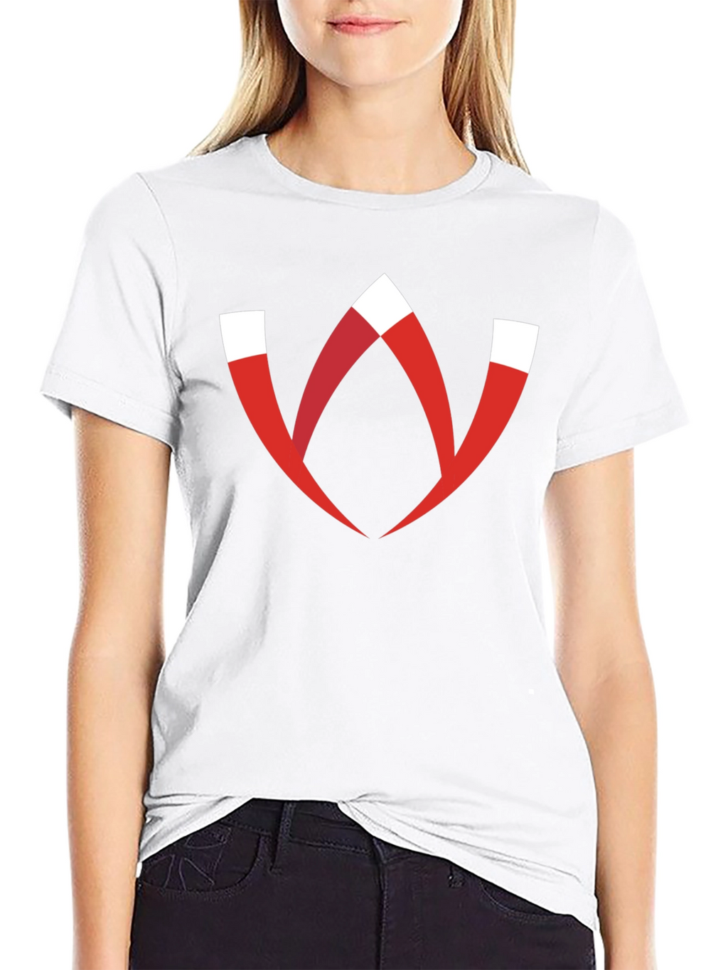 Modern Graphic Tee - Red W Logo Black T-Shirt