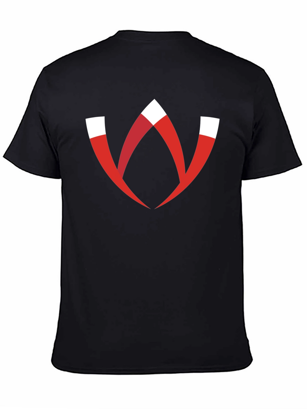 Modern Graphic Tee - Red W Logo Black T-Shirt