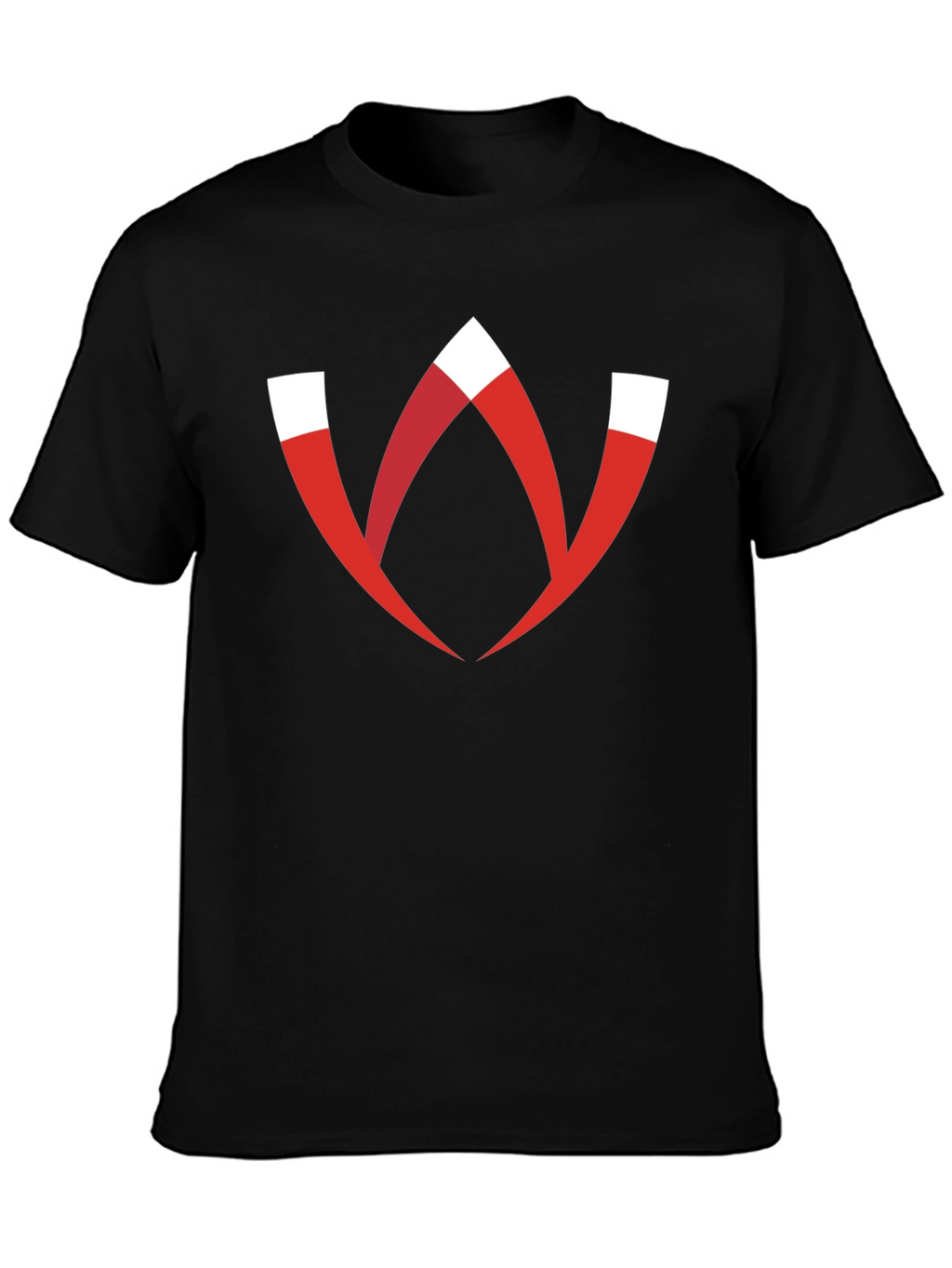 Modern Graphic Tee - Red W Logo Black T-Shirt