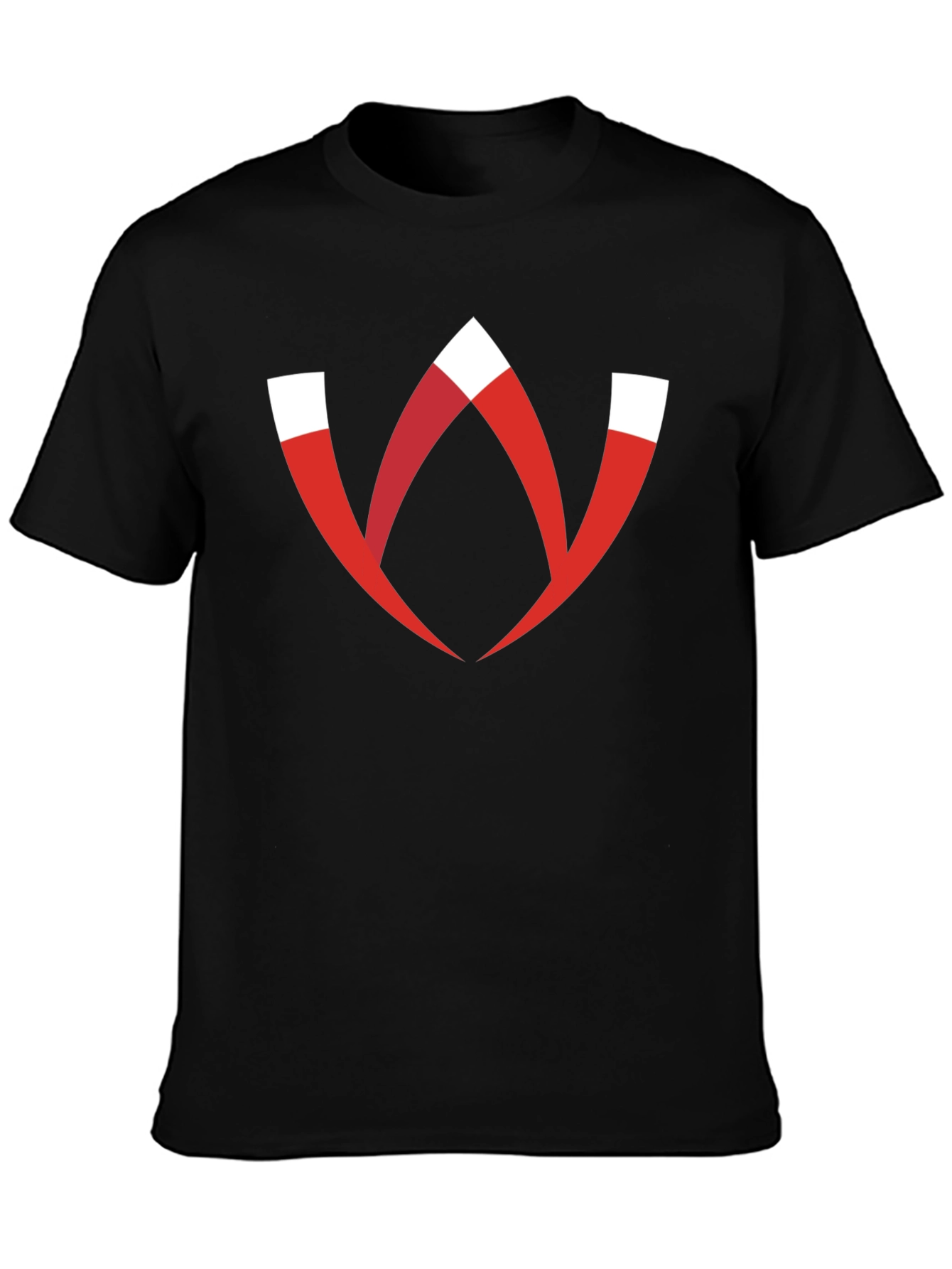 Modern Graphic Tee - Red W Logo Black T-Shirt