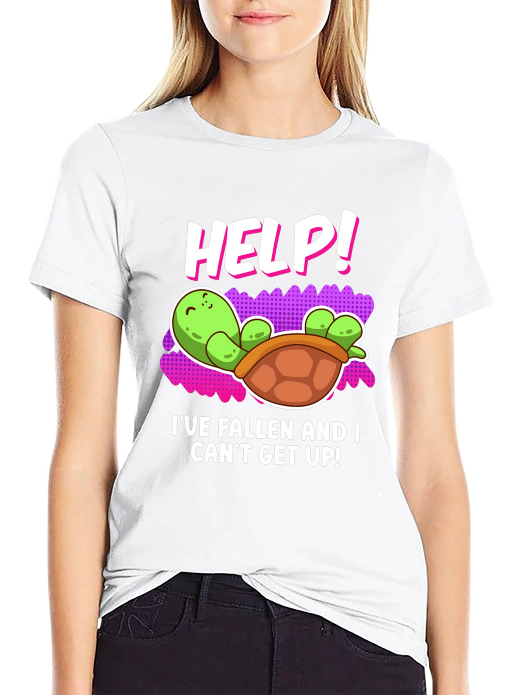 Help! Turtle T-Shirt - Funny Fallen Turtle Design