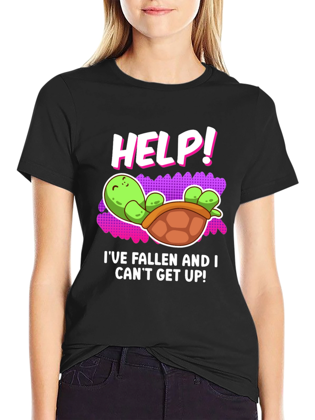 Help! Turtle T-Shirt - Funny Fallen Turtle Design