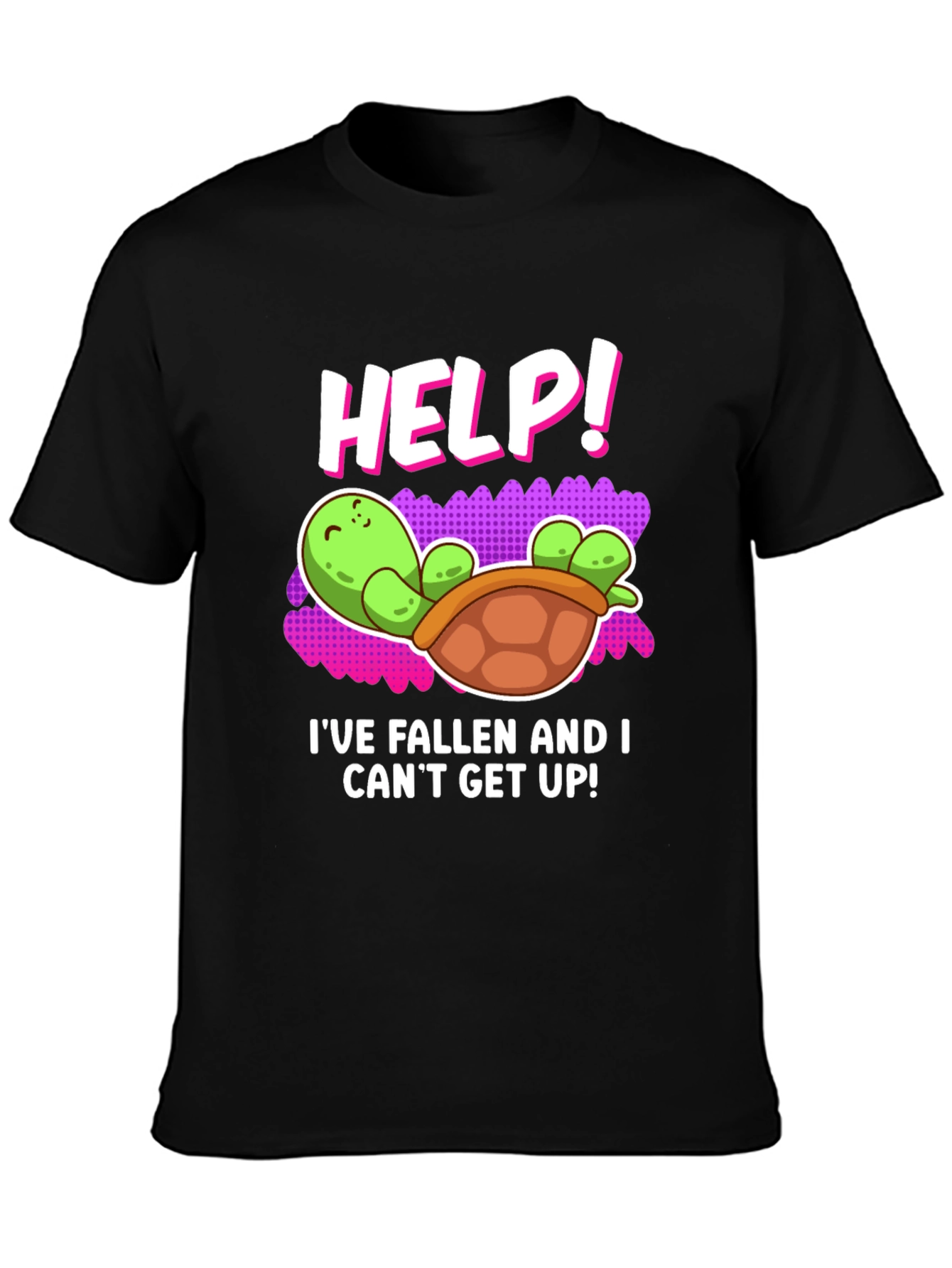 Help! Turtle T-Shirt - Funny Fallen Turtle Design