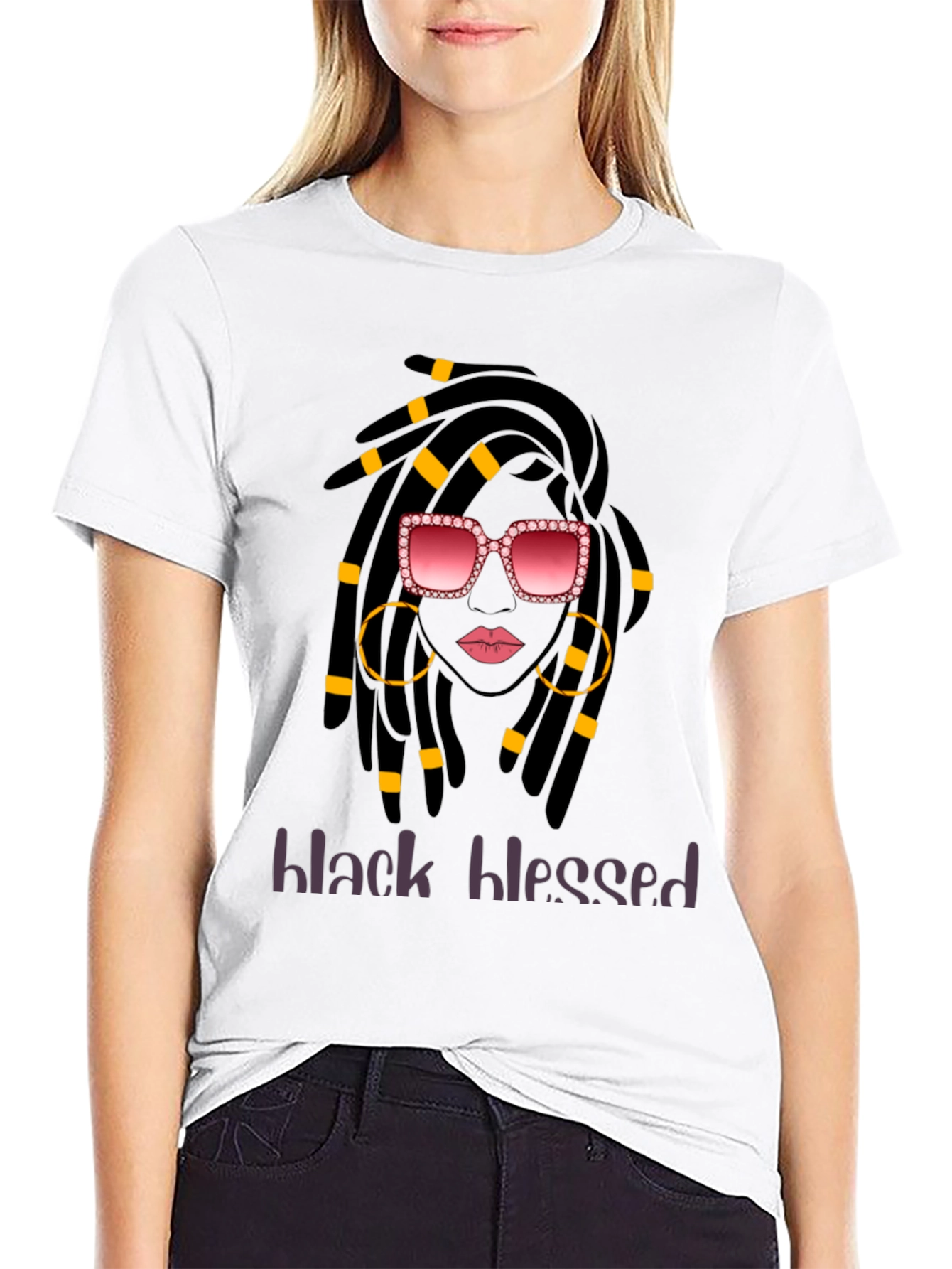 Black Blessed T-Shirt - Stylish Graphic Tee