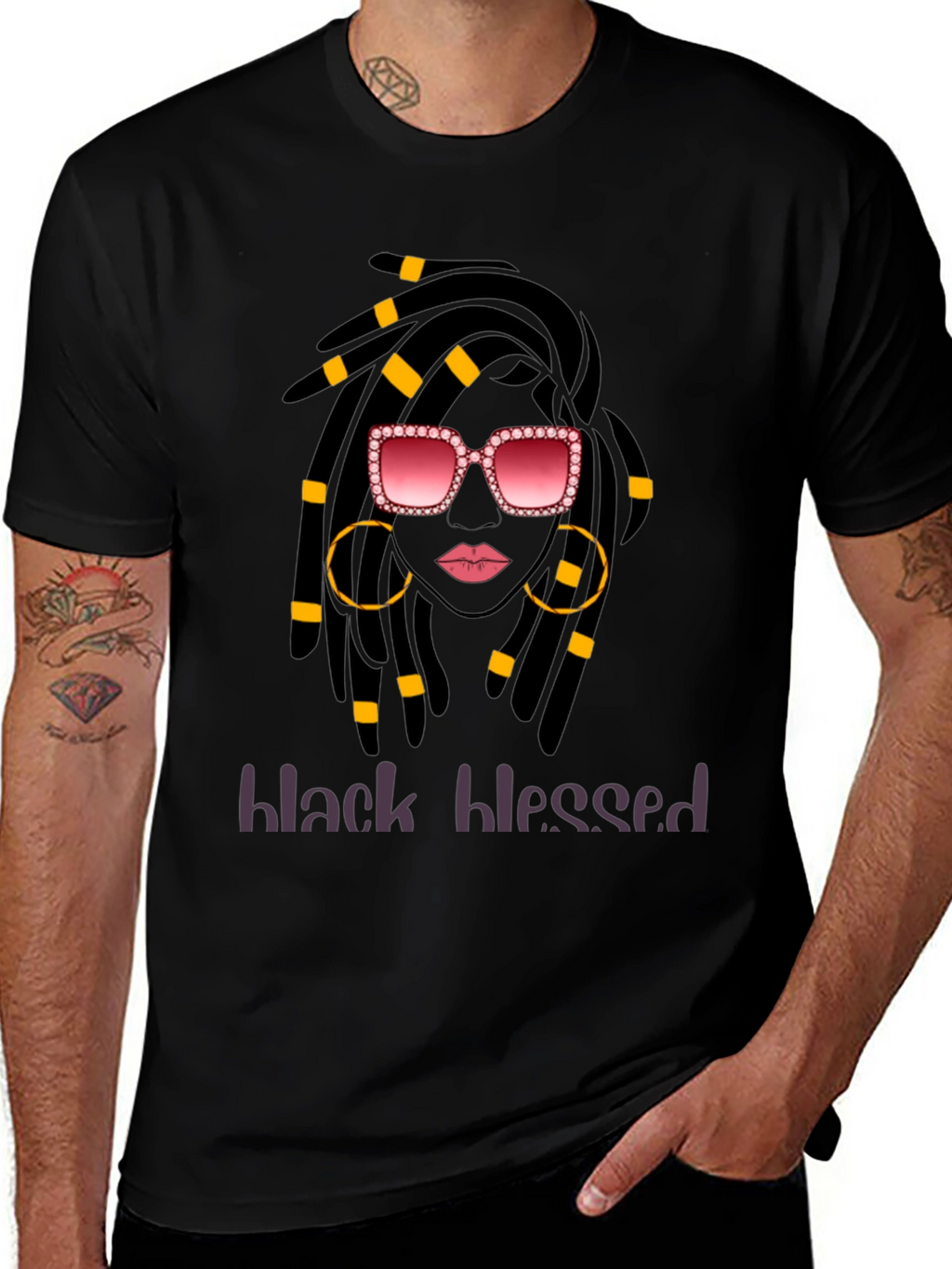 Black Blessed T-Shirt - Stylish Graphic Tee