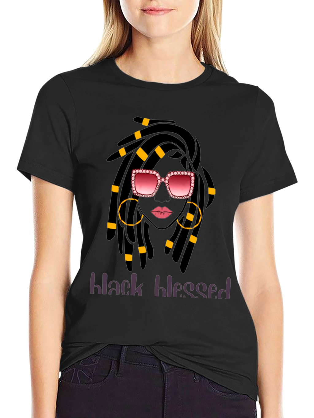 Black Blessed T-Shirt - Stylish Graphic Tee