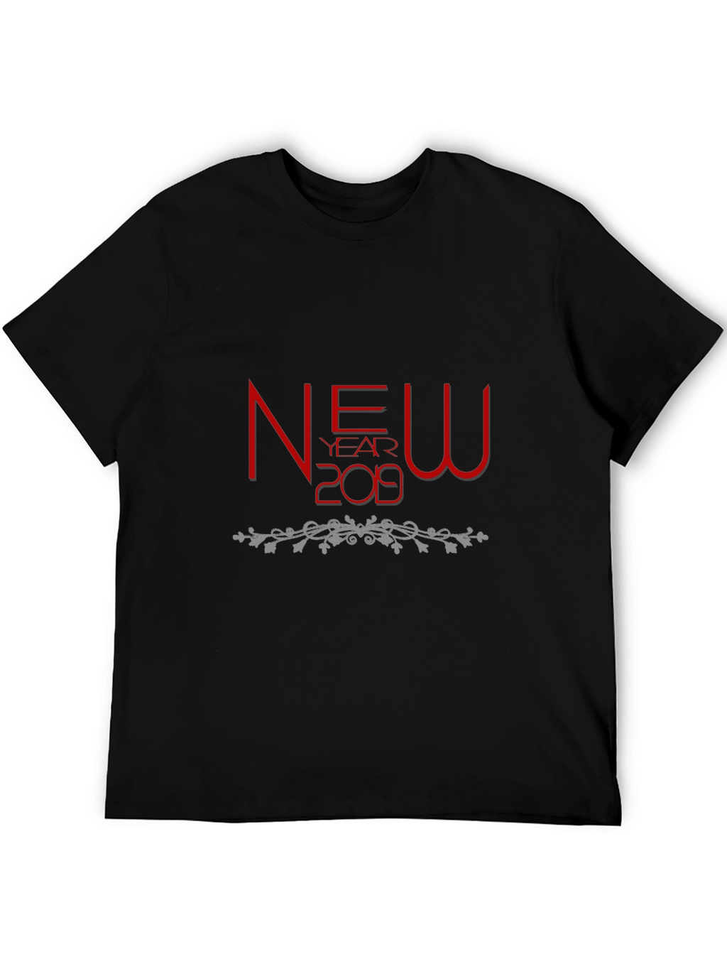New Year 2019 Graphic Tee - Black Cotton Shirt