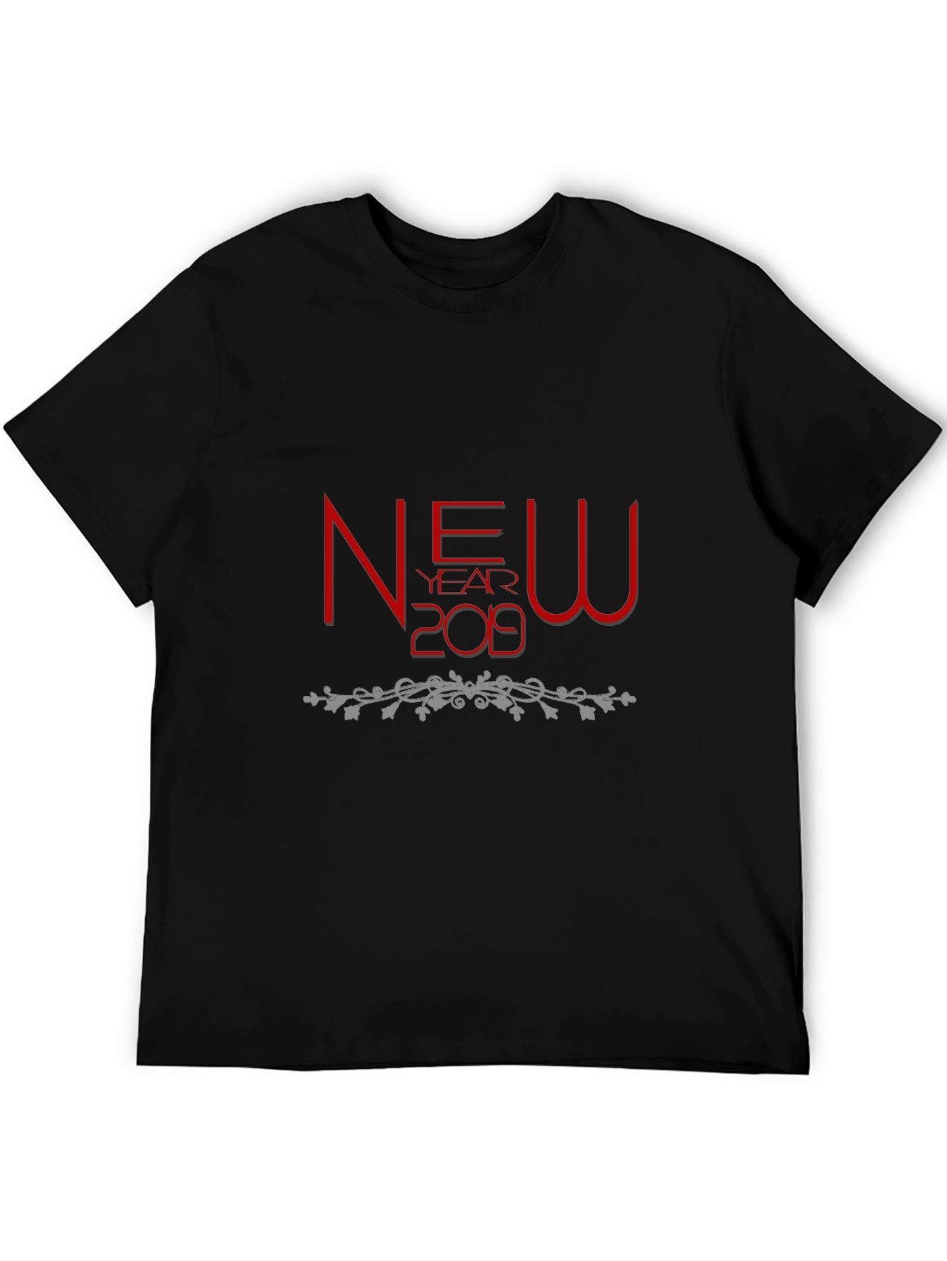 New Year 2019 Graphic Tee - Black Cotton Shirt