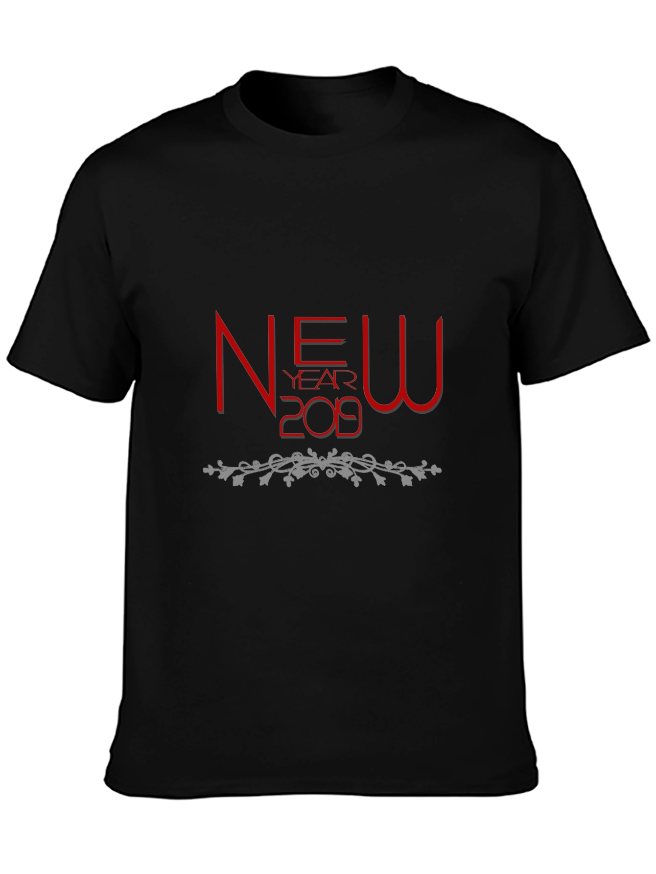 New Year 2019 Graphic Tee - Black Cotton Shirt