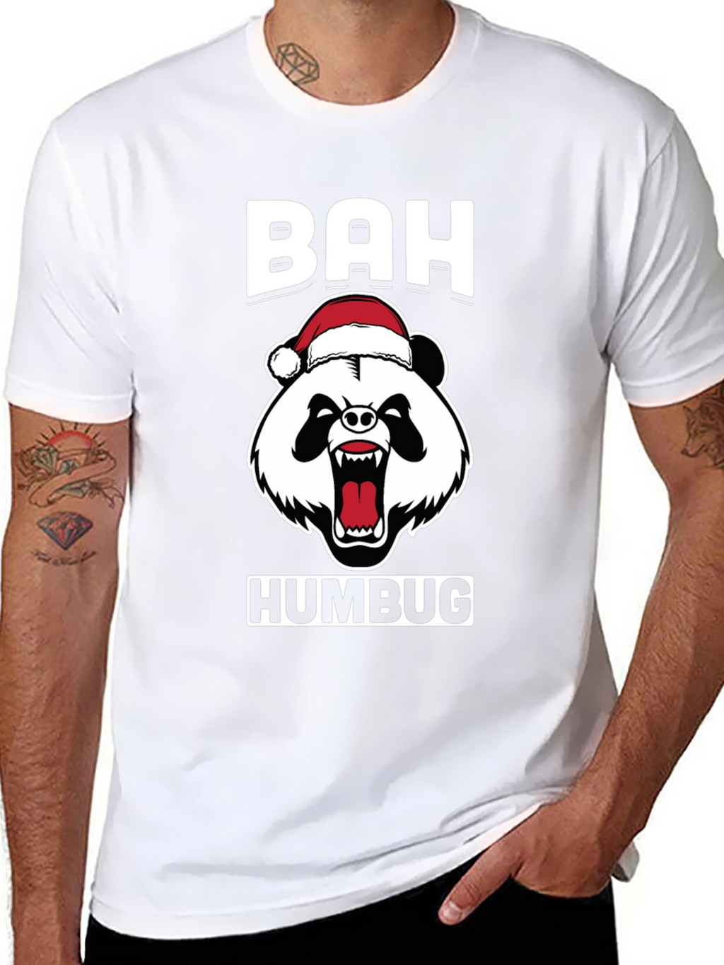 Bah Humbug Panda Bear Christmas T-Shirt