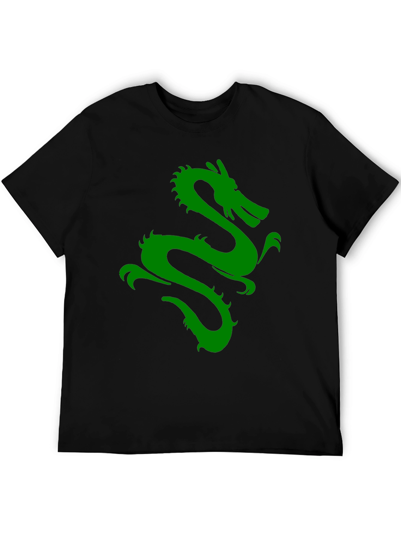Green Dragon Graphic Black T-Shirt