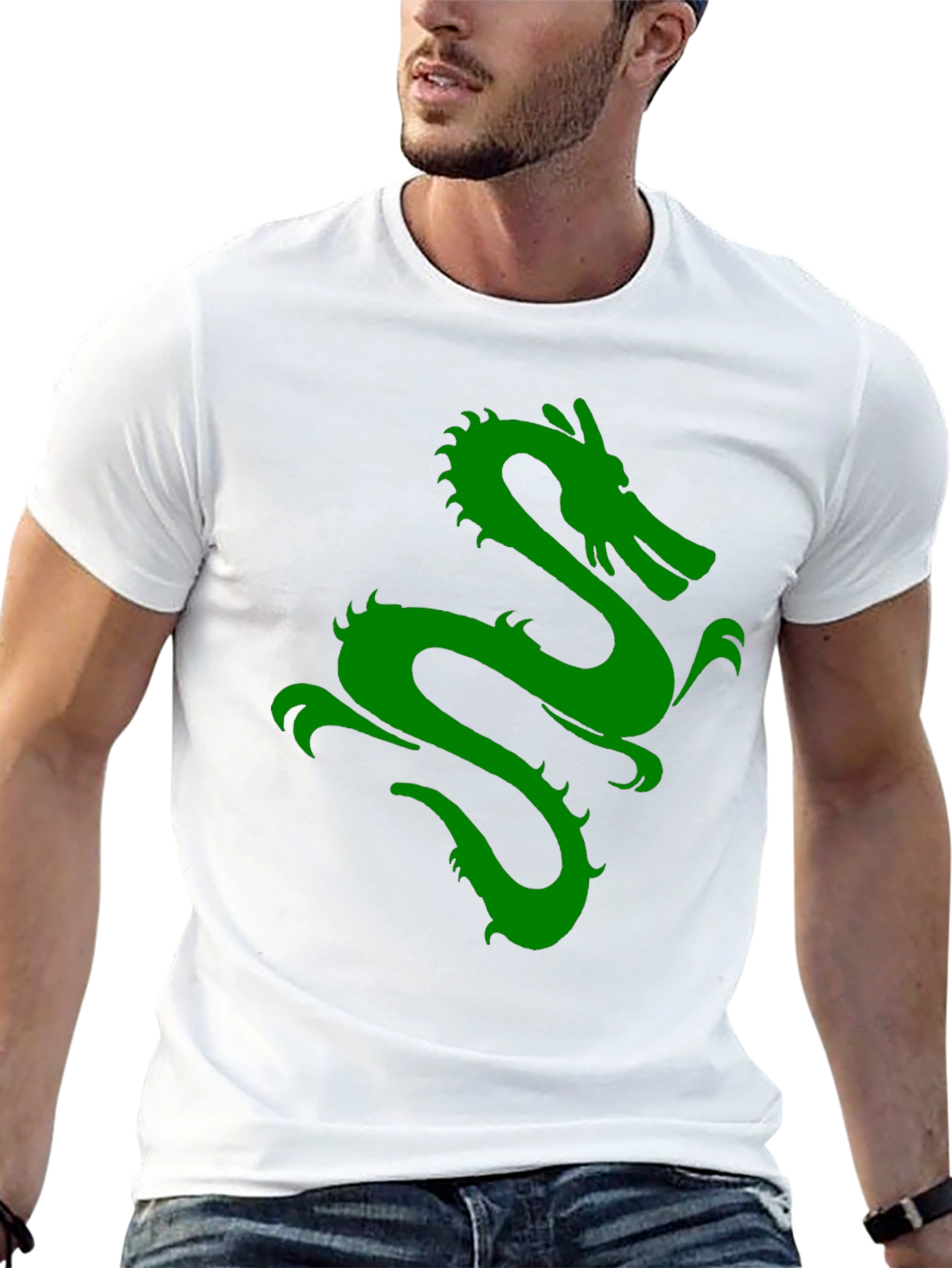 Green Dragon Graphic Black T-Shirt