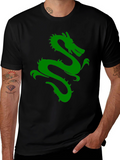 Green Dragon Graphic Black T-Shirt