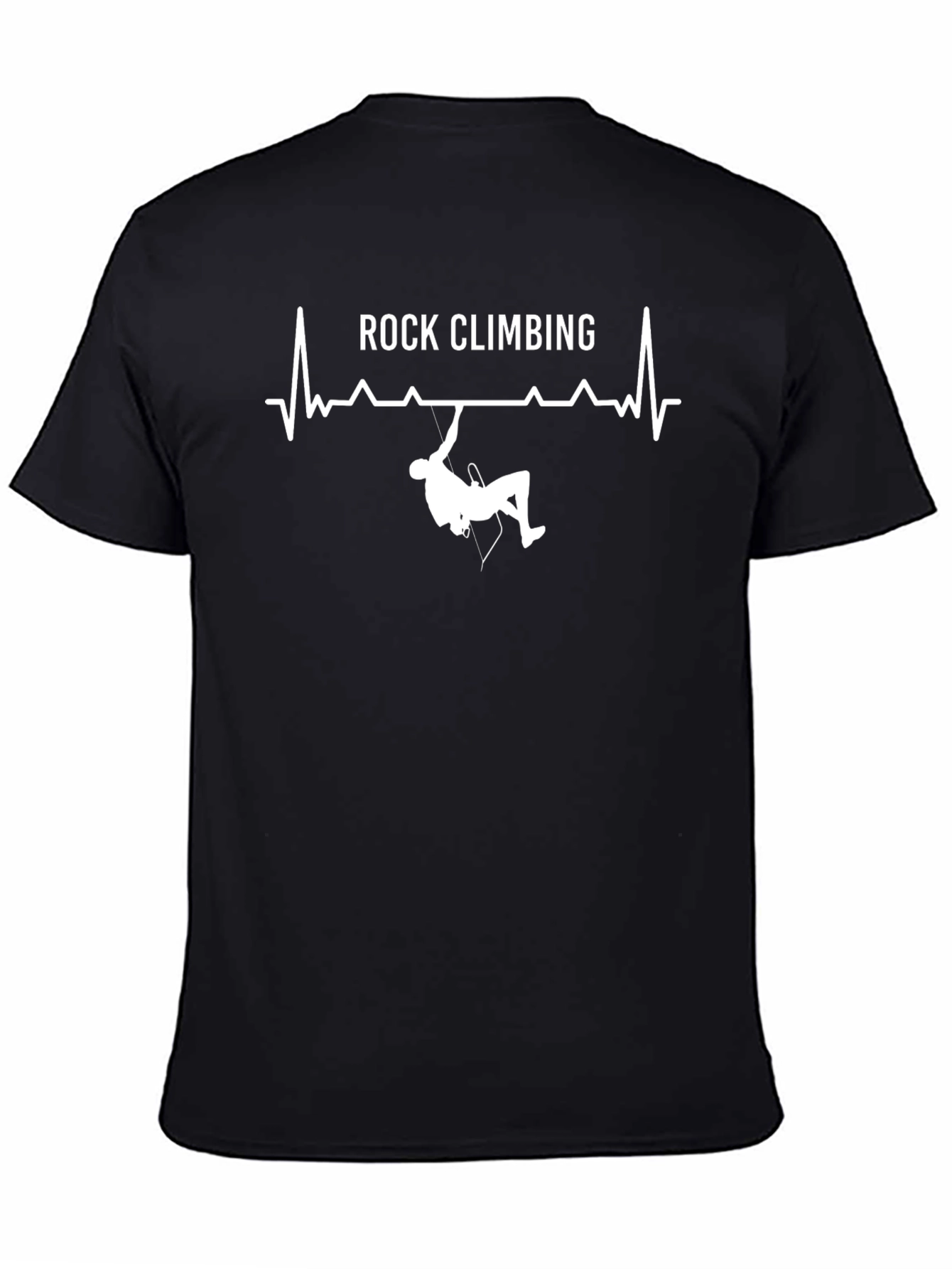 Rock Climbing Heartbeat T-Shirt - Black