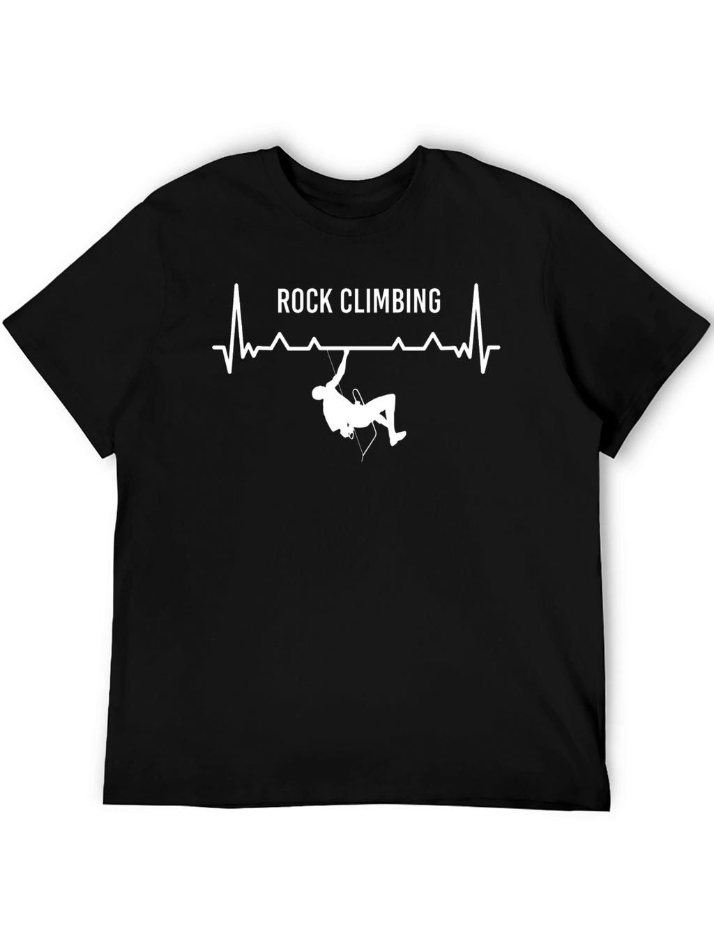 Rock Climbing Heartbeat T-Shirt - Black