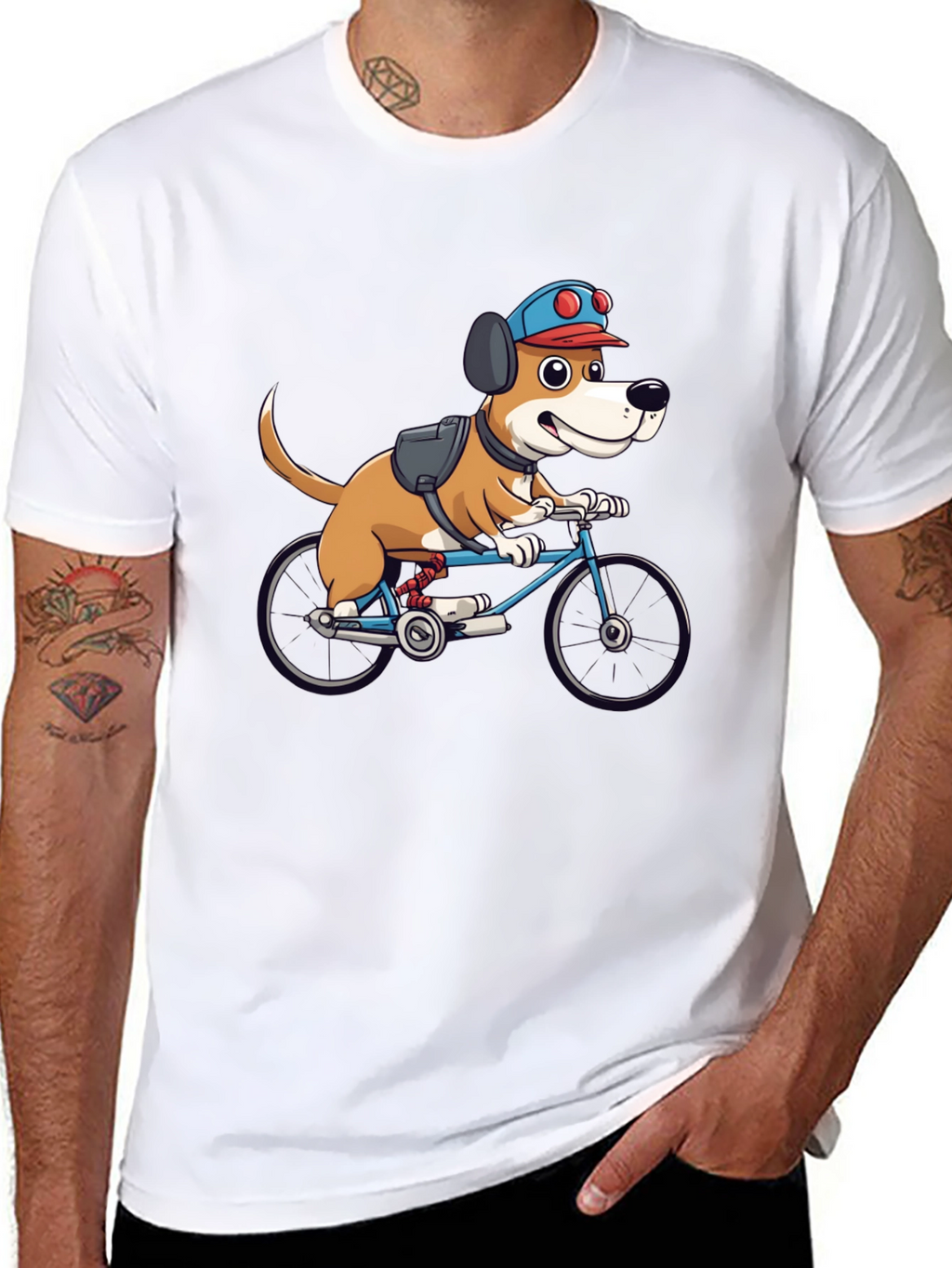 Dog on Bike Graphic Tee - Fun & Stylish