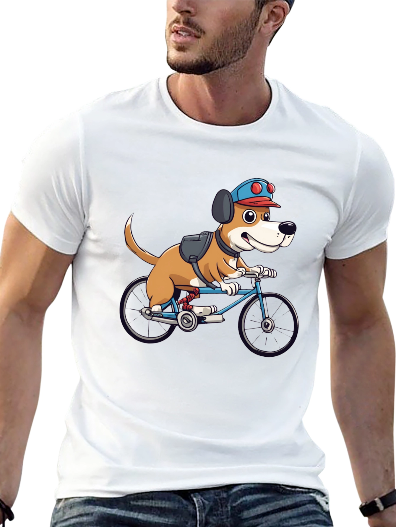 Dog on Bike Graphic Tee - Fun & Stylish