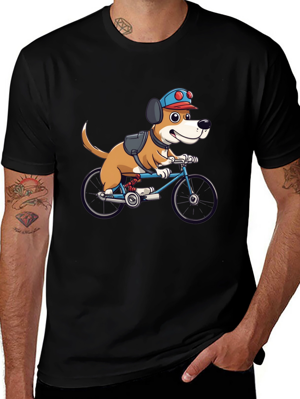 Dog on Bike Graphic Tee - Fun & Stylish